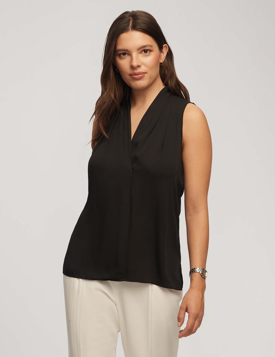 Hauts Anne Klein Sans Manches Plissé Shoulder Blouse   | EMQ-7742650